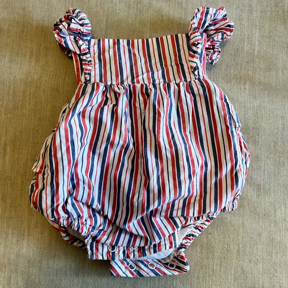 Janie an Jack Red White & Blue Romper 0-3M